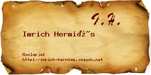 Imrich Hermiás névjegykártya
